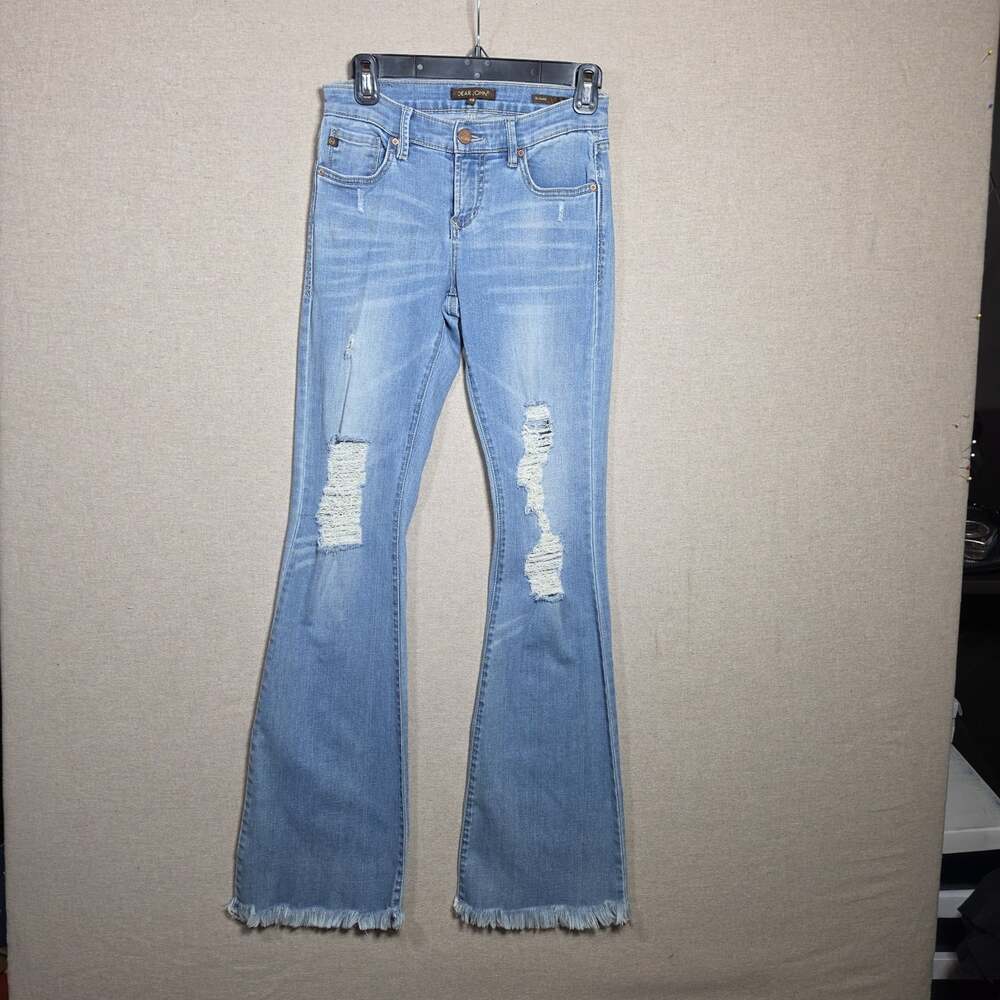 Dear John Sloane BootCut Womens Jeans Size Measures 27 Distressed Denim